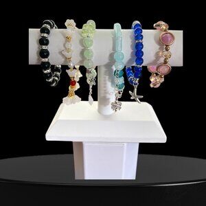 Stretch Beaded Bracelets-Lot of 6-Multicolor-Assorted Bead Types